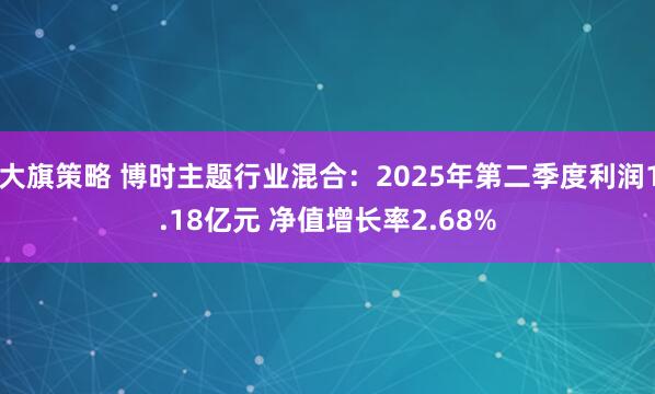 大旗策略 博时主题行业混合：2025年第二季度利润1.18亿元 净值增长率2.68%